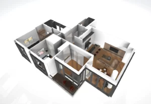 AR model of an apartment for visualizing the architectural walkthrough
