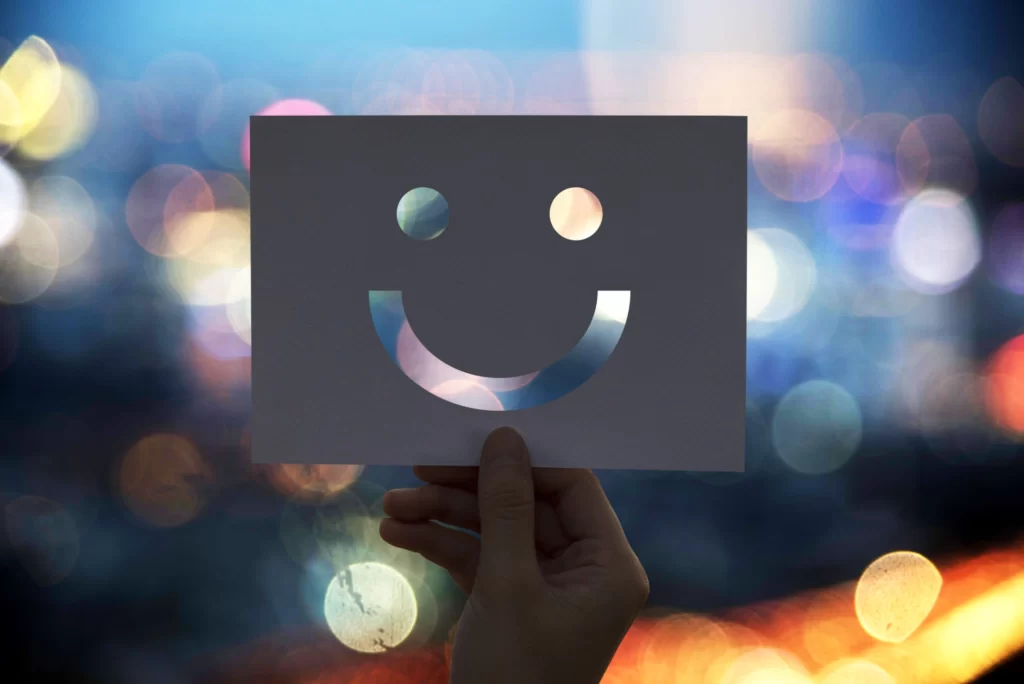 Happines cheerful perforated paper smiley face 
