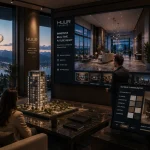 HUUR Studios immersive visualization technology in Vancouver luxury real estate sales suite with interactive architectural experience and real time configurator